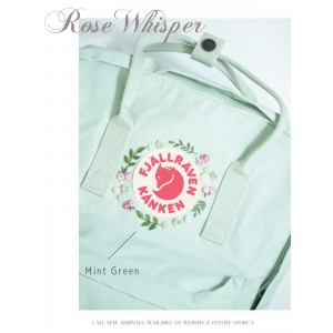 【新登場】刺繡版 Fjallraven Kanken Embroidery – Rose Whisper / Mint - Classic Size